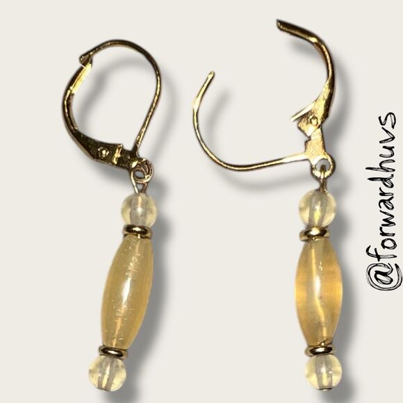 Bundle Sale 3 for $15 | Gold-Tone Leverbacks – Translucent Beads - Picture 1 of 7